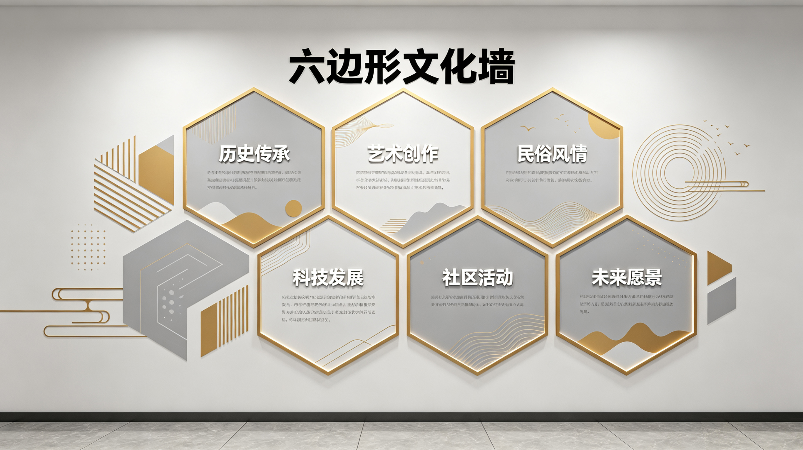  鄢陵企业文化墙 | 六边形信息美学